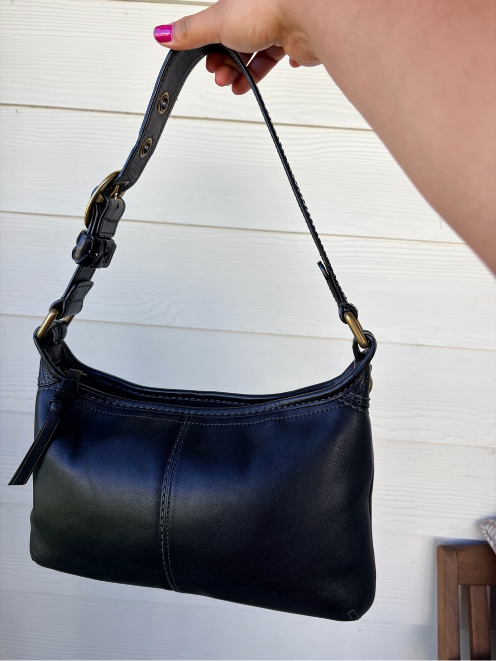 Coach black bleecker shoulder bag